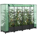 vidaXL Visoka greda s prevleko za rastlinjak videz ratana 160x40x123cm Cene