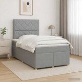  Boxspring krevet s madracem Svjetlosiva 120 x 190 cm Tkanina | shoptok.hr
