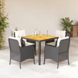 vidaXL 5-dijelni vrtni blagovaonski set s jastucima od poliratana crni | shoptok.hr