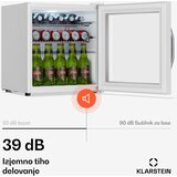 Klarstein Hladnjak za pića Beersafe sa staklenim zrcalnim vratima | 44 x 48 cm | 47 litara | 85 W | Bijela | shoptok.hr