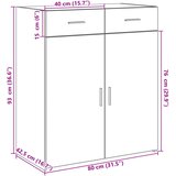  Komoda boja hrasta sonome 80x42,5x93 cm od konstruiranog drva | shoptok.hr