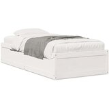 vidaXL Posteljni okvir bel 90x190 cm trdna borovina | Shoptok.si