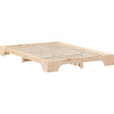  Krevet s daskama s pohranom Smeđa 140 x 220 cm Masivna borovina | shoptok.hr