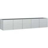 vidaXL Visoka greda 400x80x77 cm pocinkano jeklo srebrna | Shoptok.si