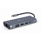 Docking station USB adapter Type-C 7-in-1 multi-port adapter Hub3.0 + HDMI + VGA + PD + card reader + stereo audio, space grey GEMBIRD A-CM-COMBO7-01 | Eponuda.ba