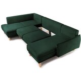 Bonami Selection Tamno zelena sklopiva/s prostorom za odlaganje kutna garnitura od samta (s lijevim kutom/u obliku slova "U") Tori – | shoptok.hr