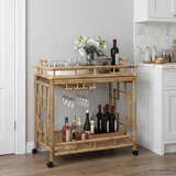  Vinska kolica s kotačima Prirodna 85 x 50 x 93 cm Bambus | shoptok.hr