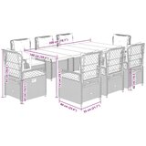  9-dijelni vrtni blagovaonski set s jastucima crni od poliratana | shoptok.hr