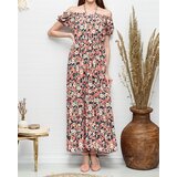Resti Long navy blue women's dress with coral flowers - Clothing | Shoptok.si