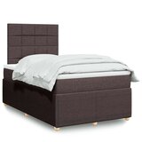 vidaXL Box spring postelja z vzmetnico temno rjava 120x190 cm blago, (21304553) | Shoptok.si