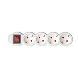 Home Produžni kabl, 4 utičnic3, prekidač, 1.5mm², 3 met, bijeli - NV 4K-3/WH/1.5 Cijene