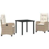  Set od 3 dijela za objedovanje u vrtu s jastučićima bež poli ratan | shoptok.hr