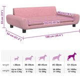  Krevet za pse ružičasti 100 x 54 x 33 cm baršunasti | shoptok.hr