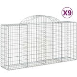  Lučne gabionske košare 9 kom 200x50x100/120cm pocinčano željezo | shoptok.hr