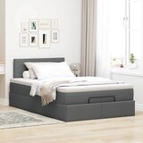  Otomanski krevet s madracem i LED tamnosivi 120x200 cm tkanine | shoptok.hr