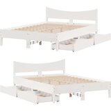 vidaXL Okvir za krevet s ladicama bijeli 150 x 200 cm borovina | shoptok.hr