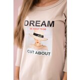 Kesi Dress with Dream print beige | shoptok.hr