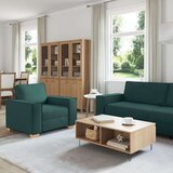  3-delni sedežni komplet z blazinami temno zelene tkanine, (22054346) | Shoptok.si