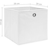 vidaXL Škatle 4 kosi netkano blago 28x28x28 cm bele | Shoptok.si