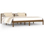 Furnova Posteljni okvir iz trdne borovine 200x200 cm medeno rjav, (21939973) | Shoptok.si