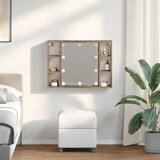 Ormarić s ogledalom LED boja hrasta artisan 76x15x55 cm drveni | shoptok.hr