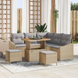 vidaXL set garda sofa od 8 komada s jastučićima bež poli ratan akacija | shoptok.hr