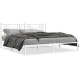  The Living Store Kovinski posteljni okvir z vzglavjem bel 200x200 cm - Posteljni Okvir, (21529532) | Shoptok.si
