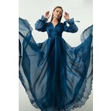 Lafaba Evening & Prom Dress - Dark blue - Ruffle both cene