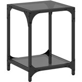 Furnova Klubska mizica s črno stekleno površino 30x30x40 cm jeklo, (21914271) | Shoptok.si