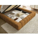 Bobochic Paris Gorčično rumena oblazinjena zakonska postelja s prostorom za shranjevanje z letvenim dnom 180x200 cm Mont Blanc – | Shoptok.si