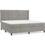 The Living Store Box spring postelja z vzmetnico svetlo siva 200x200 cm žamet - Box Spring Postelja, (21492128) | Shoptok.si