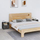 vidaXL Nočna omarica 2 kosa siva 40x34x45 cm trdna borovina Cene