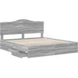  Krevetna konstrukcija Siva sonoma 200 x 200 cm Inženjersko Drvo | shoptok.hr