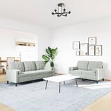  2-dijelni set sofa s jastucima svjetlosivi baršunasti | shoptok.hr