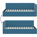 vidaXL Kutni okvir kreveta s uzglavljem Plava 100 x 200 cm Baršun | shoptok.hr