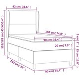 Krevet s oprugama i madrac cappuccino 90x190 cm od umjetne kože | shoptok.hr