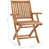  Vrtne stolice s antracit jastucima 2 kom od masivne tikovine | shoptok.hr