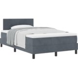 vidaXL Box Spring Postelja z Maderico Temno Siva Mala Dvojna Žamet | Shoptok.si
