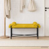  Klupa s gumbima i jastučićima Žuta 110 x 40 x 46 cm Bar&amp;scaron;un Slike