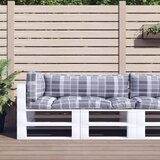  Blazine za kavč iz palet 3 kosi sive karo vzorec, (20657308) | Shoptok.si