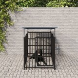 vidaXL Zunanji pasji boks s streho jeklen 1,88 m² | Shoptok.si