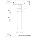  Sollux SL.1224 - Luster na sajli REA 2xE14/12W/230V beton | Eponuda.com