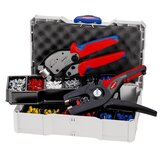 Knipex Twistor16® samopodešavajuća klešta za krimpovanje za hilzne + automatska klešta za skidanje izolacije PreciStrip16 u tanos mini-systainer® plastičnoj kutiji sa izolovanim hilznama (97 90 14) | ePonuda.com