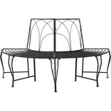  Klupa pod drvetom 4-Broj sjedala 160 x 80 x 89 cm Čelik Crna | shoptok.hr
