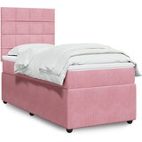 vidaXL Box spring postelja z vzmetnico roza 100x200 cm žamet | Shoptok.si