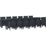  Vrtni set za objed 13 pcs Antracit Polt ratan | shoptok.hr