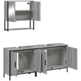  3-dijelni set kupaonskog namještaja siva boja hrasta drveni | shoptok.hr