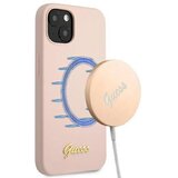 Guess SILIKONSKI OVITEK S SKRIPTO HARDCASE ZA IPHONE 13 6.1 MAGSAFE SVETLO ROZA, (21833633) | Shoptok.si