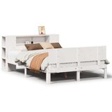 vidaXL Knjižna postelja brez ležišča bela 140x190 cm trdna borovina | Shoptok.si