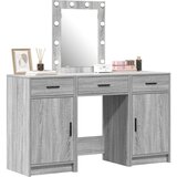  3-delni komplet toaletne mizice z LED svetlobo, siva, inženirski les, (22055056) | Shoptok.si